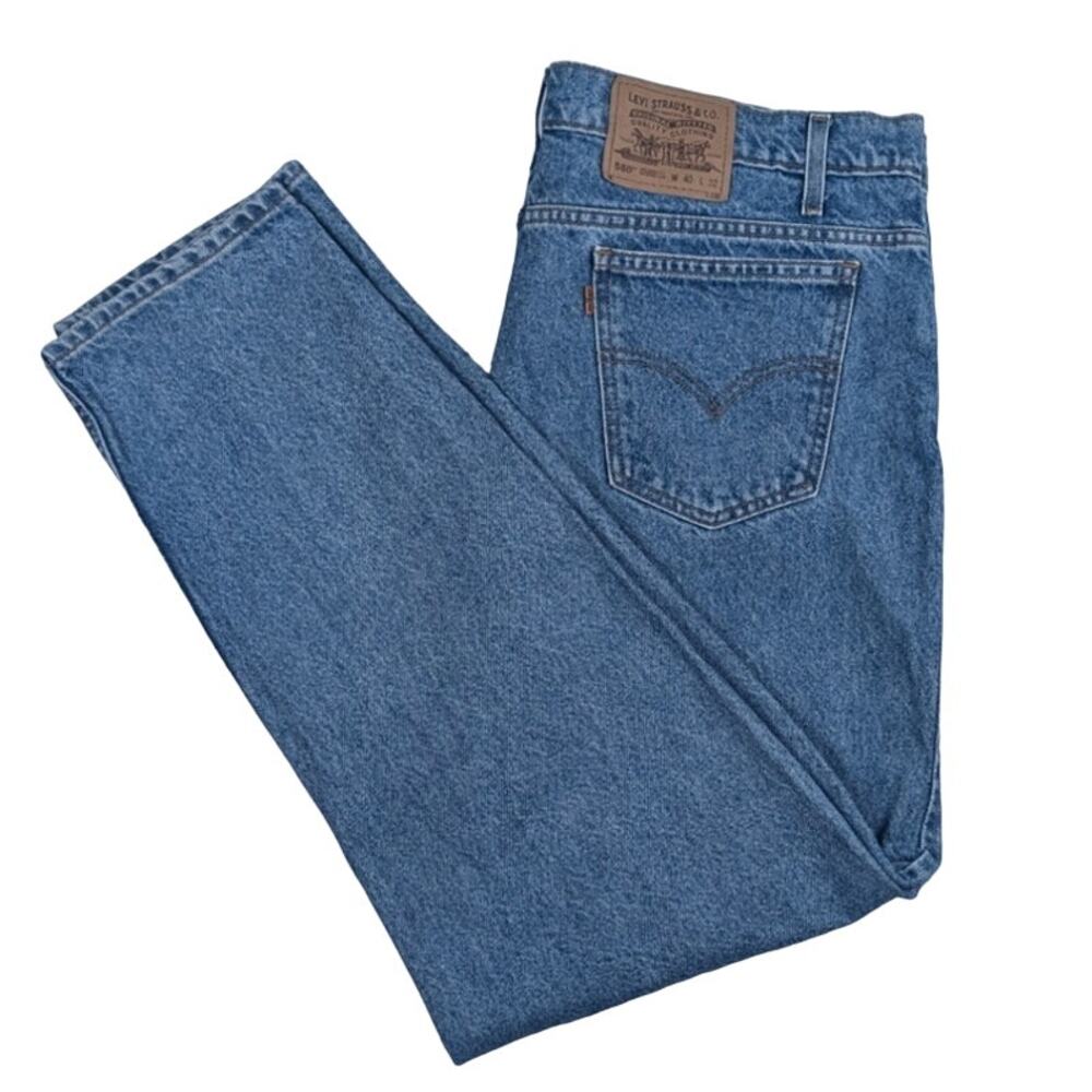 Vintage Blue Denim Levi's Jeans Orange Tab 90s Paper Tag Fits like 39 x 31